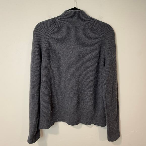 White + Warren Sustainable Cotton Wool Blend Sweater Turtleneck Grey Small - Picture 7 of 7